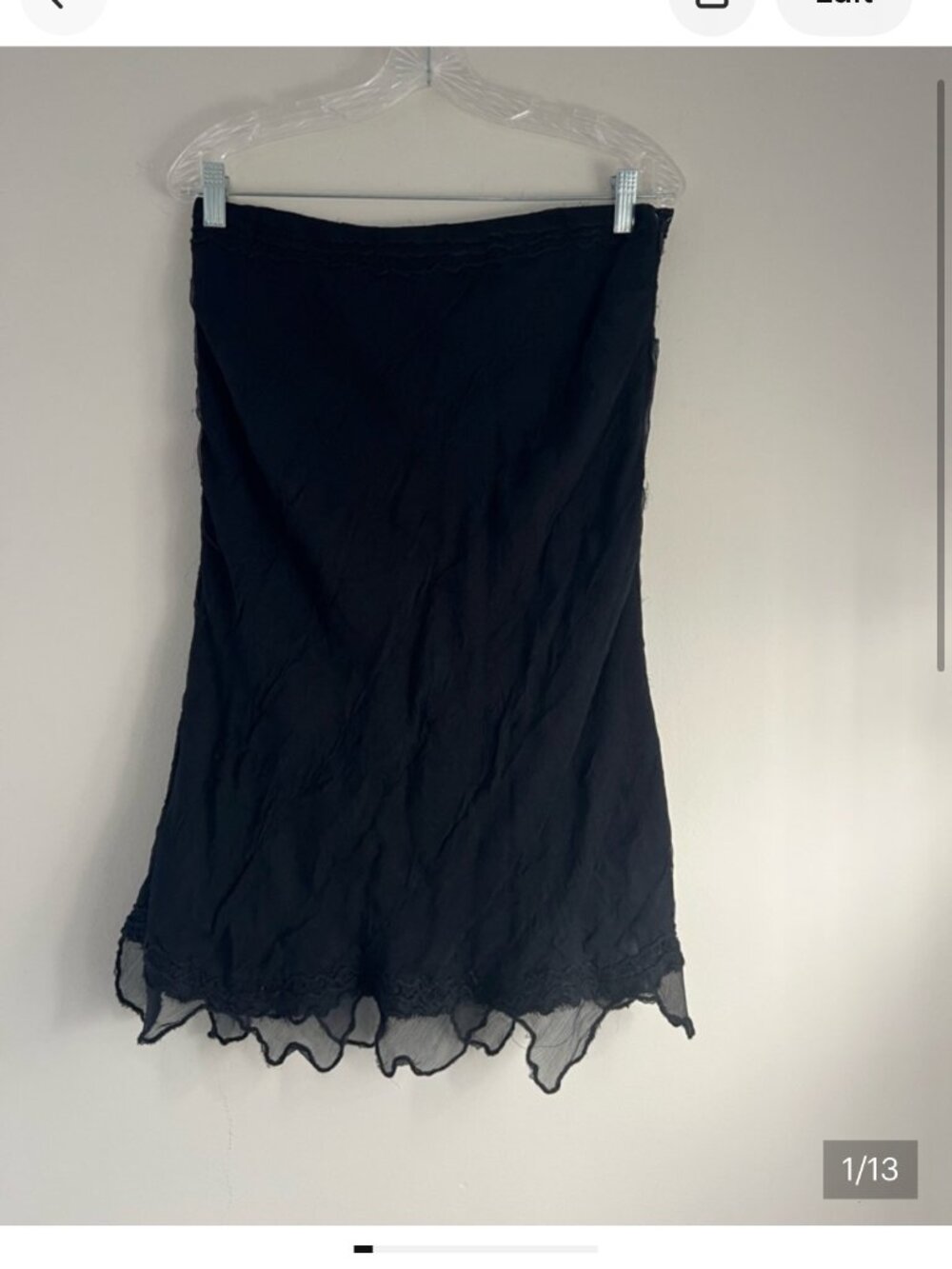 Black Lace - Trim Women's Midi Skirt